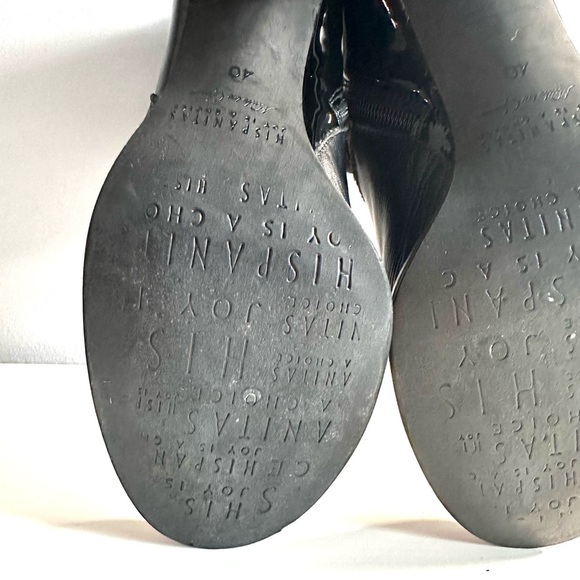 HISPANITAS Leather Ankle Heel Boots Sz 40 (8.5) Suede Pony Hair Animal Print - Picture 9 of 12